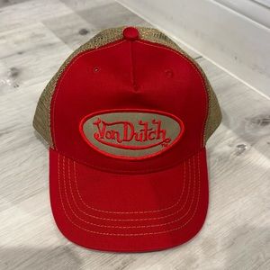 Von Dutch Red and Tan Hat
